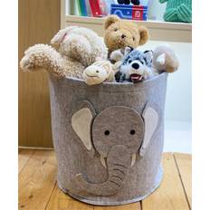 Grey Storage Baskets Geko Felt Storage Bin With Elephant Face 35cm