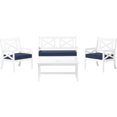 Blu Set da Lounge da Esterno Beliani 4-seat wooden Lounge-Set