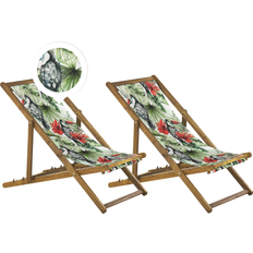 Sun Beds Beliani Set of 2 Folding Deck