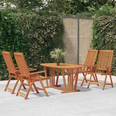 Legno sedie da giardino vidaXL Sedie da Giardino Pieghevoli 4 pz in Legno Massello di Eucalipto