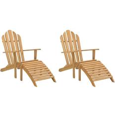 Teak Sun Chairs vidaXL 1/2x Solid Adirondack