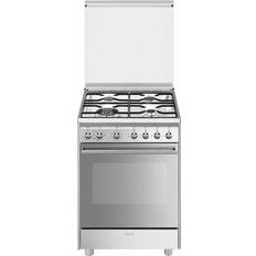 Argento Fornelli Smeg CX68M8-1 Cucina Gas 4 Fornelli Con Forno Elettrico da 60 cm Argento