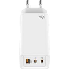 65w pd Leotec Chargeur mural Gan 2xUSB-C PD/USB 2.0 65W Blanc