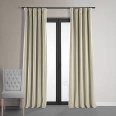 Half Price Drapes Fabrics & Furnishings Cool Beige Velvet Rod Pocket x274.32cm