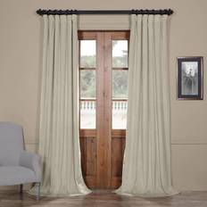 Exclusive Fabrics & Furnishings Cool Beige Velvet Rod Pocket