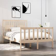 vidaXL Estructura De Cama Madera Maciza 120x190 cm - Marrón