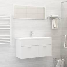 Muebles de Baño vidaXL Conjunto De Muebles De Baño 2 Piezas Contrachapada Blanco