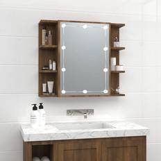 Mobiliers de Salle de Bain vidaXL Armoire À Miroir Avec LED Chêne 70 x 16.5 x 60 cm