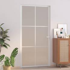 vidaXL Interior De Vidrio Y Aluminio Blanco Mate 102.5x201.5 cm Puerta Corredera (x)