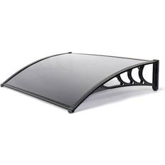 Roof Entrances Greenhurst Grey, Black Greenhurst 1.2m Tinted Door Canopy Cover