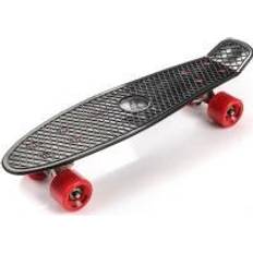 Mini skateboard Meteor Skateboard Retro 56 Centimetri 22 In Mini Cruiser Plastica Tavola Perfetta Completa Consiglio Depoca Skateboard Perfetto Per Bambini Delle Ragazze Dei Ragazzi (nero Argento Rosso)