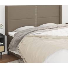 Senge & Madrasser vidaXL kanter 163x16x118/128 stof gråbrun Sengegavl