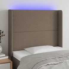Senge & Madrasser vidaXL LED-lys stof gråbrun Sengegavl
