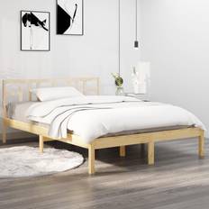 Cama Doble Estructuras de cama vidaXL Estructura De Cama De Madera Maciza 200x200 cm - Marrón