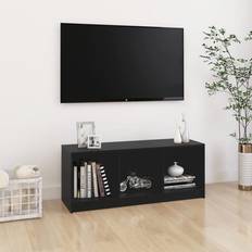 Mobili TV vidaXL Porta Nero 104x33x41 cm Legno Massello di Pino Mobile TV