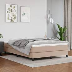 140cm - 200cm Boxspring Matrassen vidaXL Pocketveringmatras 140x200x20 cm Kunstleer Cappuccinokleurig