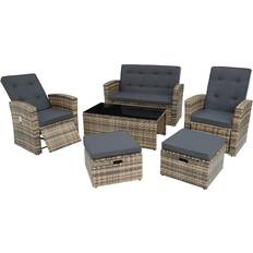 tectake Salottino In Rattan Bari - Naturale Set da Lounge da Esterno