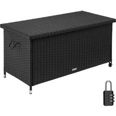 Tectake Terrasopslag en Hoezen tectake Wicker Opbergbox Kiruna 120 x 55 x 61.5 cm 270l Zwart