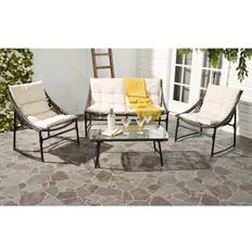 Silver Outdoor Lounge Sets Safavieh Berkane Collection PAT2009C Outdoor Lounge Set