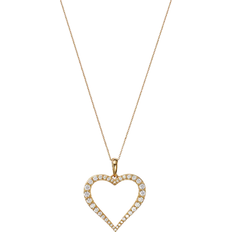 Bloomingdale's Heart Pendant Necklace - Gold/Diamonds