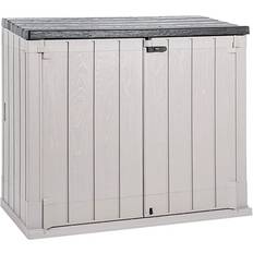 Beige - Wood Outbuildings Toomax Storaway 1270L Wood Effect Garden Storage Box (Building Area )