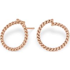Smycken Nordahl Andersen Twisted Circle Roséförgyllt Silver Stiftörhängen 325599-4