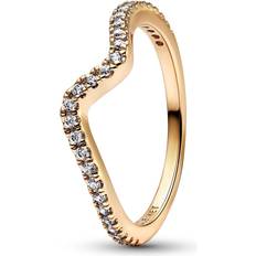 Pandora Anillos Pandora Sparkling Wave Ring - Gold/Transparent