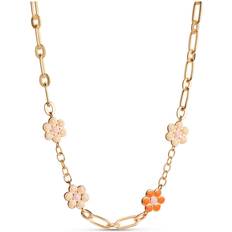 Orange Halskæder ENAMEL Copenhagen Blossom Necklace - Gold/Multicolour