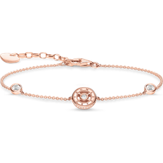 Thomas Sabo Bracelet circles with white stones rose gold plated white A1882-416-14-L19V