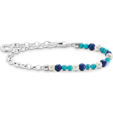 Thomas Sabo Charm bracelet with blue beads, white pearls and chain links silver multicoloured A2100-056-7-L17