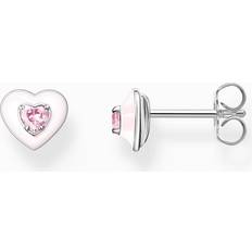 Thomas Sabo Clous d'oreilles cœur avec pierres roses argent rose H2268-041-9 rosa/argenté