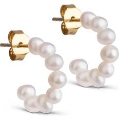 ENAMEL Copenhagen Mini Hoops - Gold/Pearls