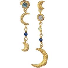 Pheobe Earrings - Gold/Topaz/Lapiz/Peridot/Labradorite