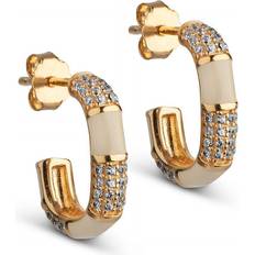 ENAMEL Copenhagen Oline Hoops - Gold/Beige/Transparent