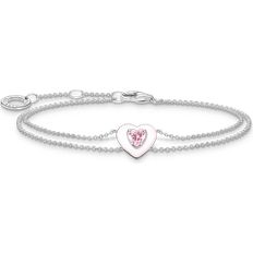 Schmuck Thomas Sabo Silver CZ Pastel Pink Heart Bracelet