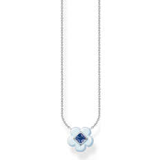 Thomas Sabo Blåa Halsband Thomas Sabo Halsband Charm Club Blomma Med Blå Sten