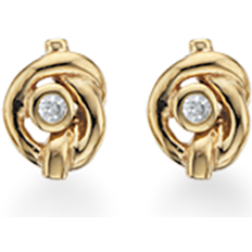 Scrouples 8 Karat Stiftörhängen Med Zirconia - Guld