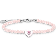 Thomas Sabo Armband Hjärta Med Rosa Pärlor - Silver