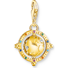 Thomas sabo jordglob smycken Thomas Sabo Charm pendant colourful globe gold plated multicoloured 1923-488-7