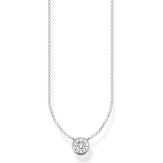 Thomas Sabo Halsband Cirkel Med Vit Sten Silver - Silver