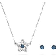 Swarovski Smykkesæt Swarovski Stella set, Mixed cuts, Star, Blue, Rhodium plated