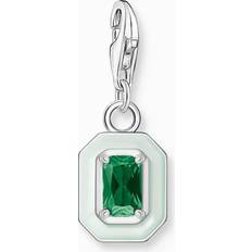 Thomas Sabo Gråa Berlocker & Hängen Thomas Sabo Charm Hängsmycke - Grön Sten Silver