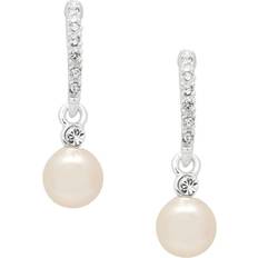 Jon Richard Silver Crystal Pearl Drop Earrings