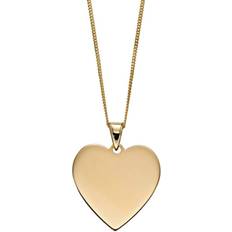 9ct Heart Engraveable Disc Necklace GP2237