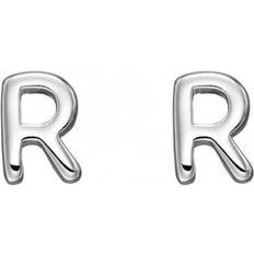 Beginnings Initial R Sterling Silver Stud Earrings E6035