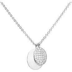 Diamonfire Silver Zirconia Pave Double Tag Necklace