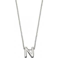 Beginnings Initial N Plain Silver Initial Necklace N4441