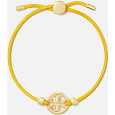 Tory Burch Armbånd Tory Burch Miller Gold-Tone, Leather and Crystal Slider Bracelet