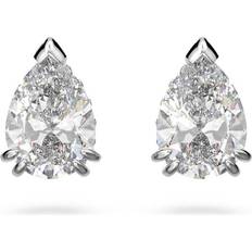 Jewellery Swarovski Rhodium plated Millenia Pear Cut White Earrings 5636713