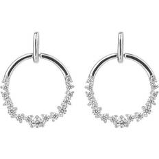 Diamonfire Silver Zirconia Open Circle Drop Earrings